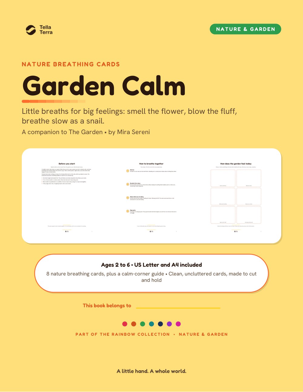 Cover of Garden Calm, Tella Terra: The Garden nature breathing cards