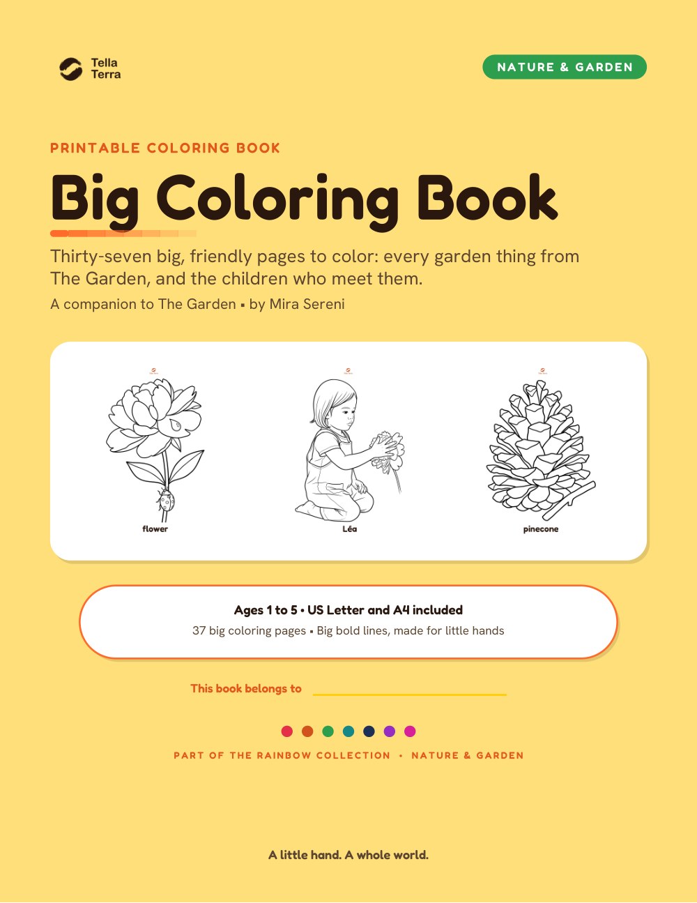 Cover of the Big Garden Coloring Book, Tella Terra: The Garden