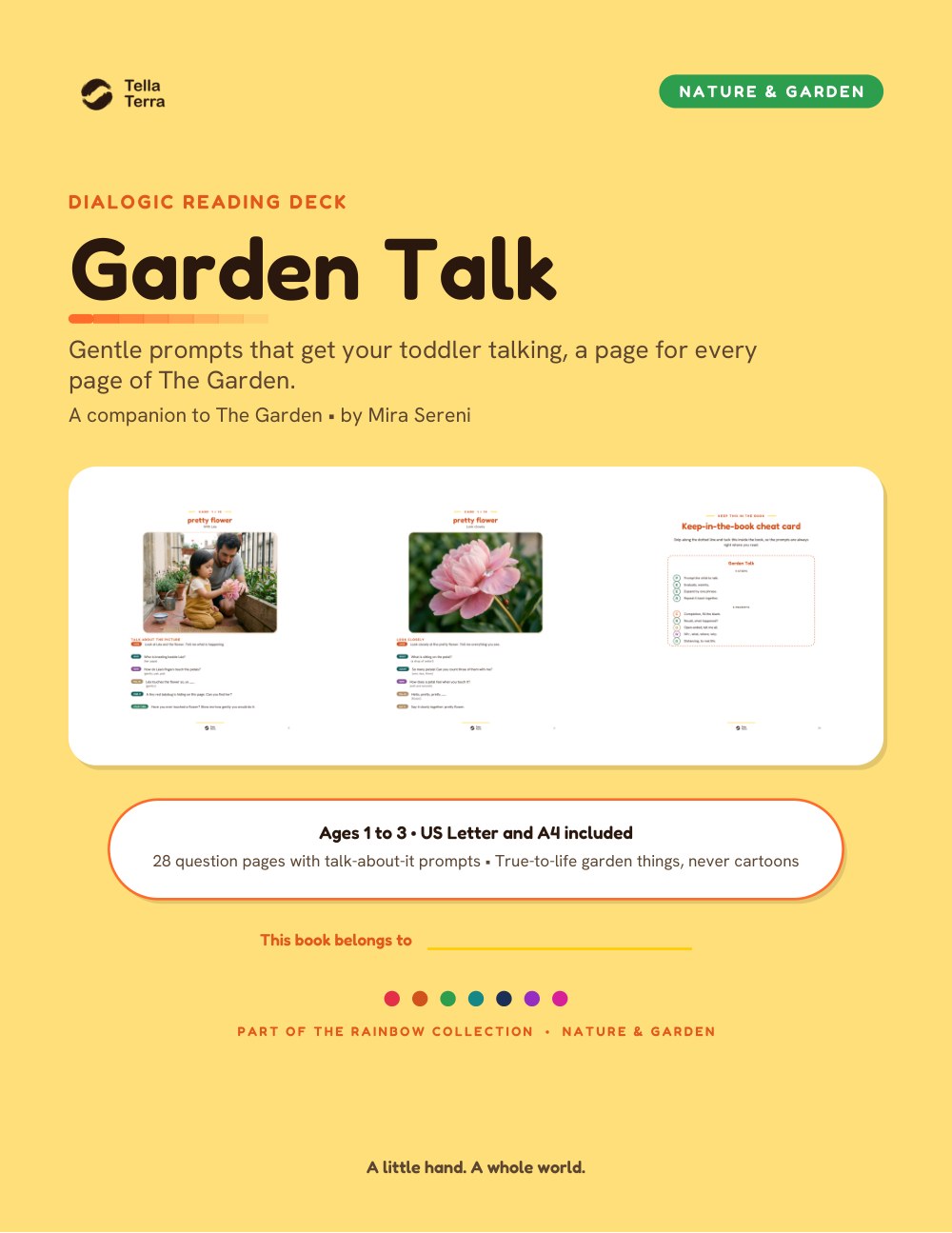 Cover of Garden Talk, a Tella Terra: The Garden dialogic reading deck