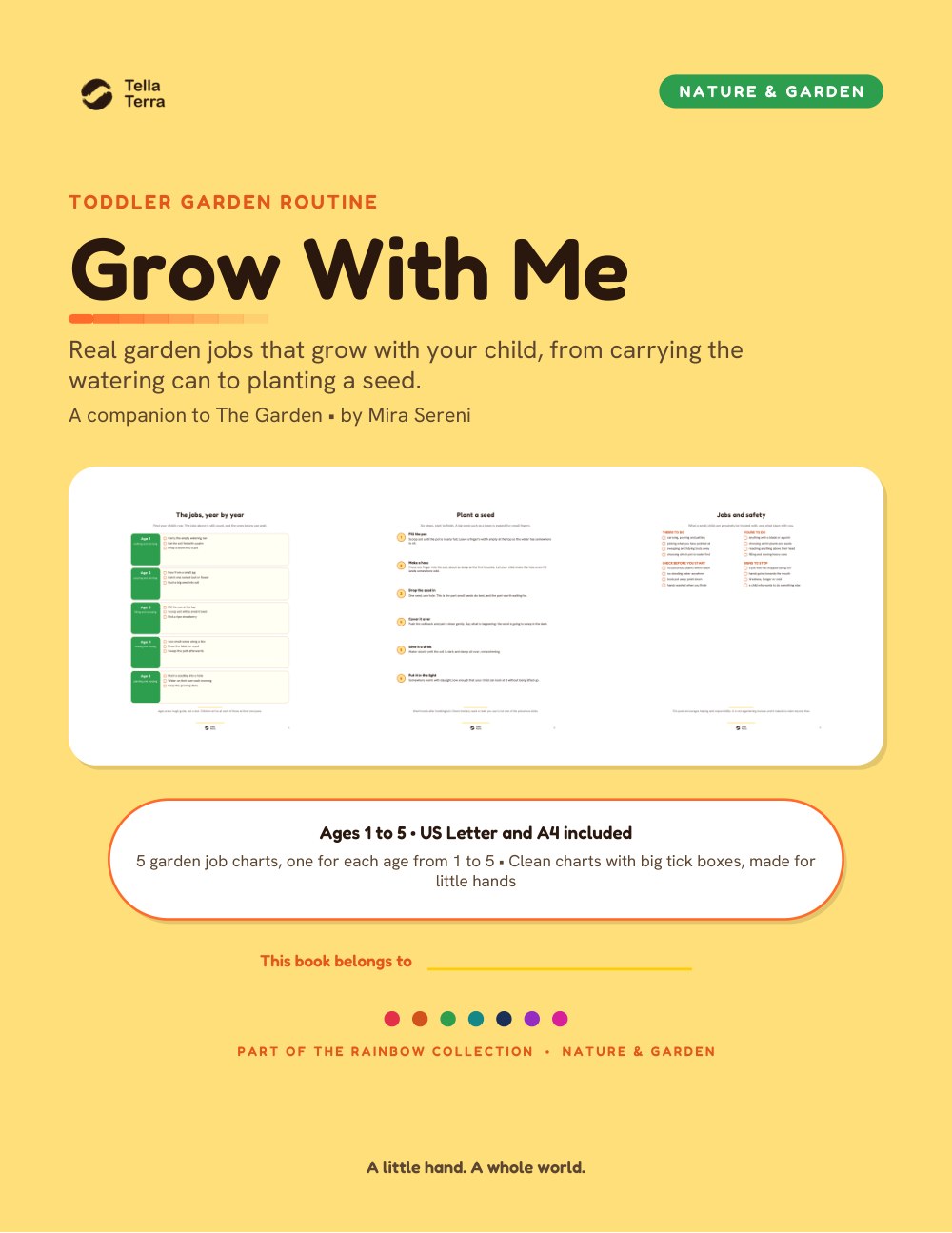 Cover of Grow With Me, Tella Terra: The Garden toddler garden routine