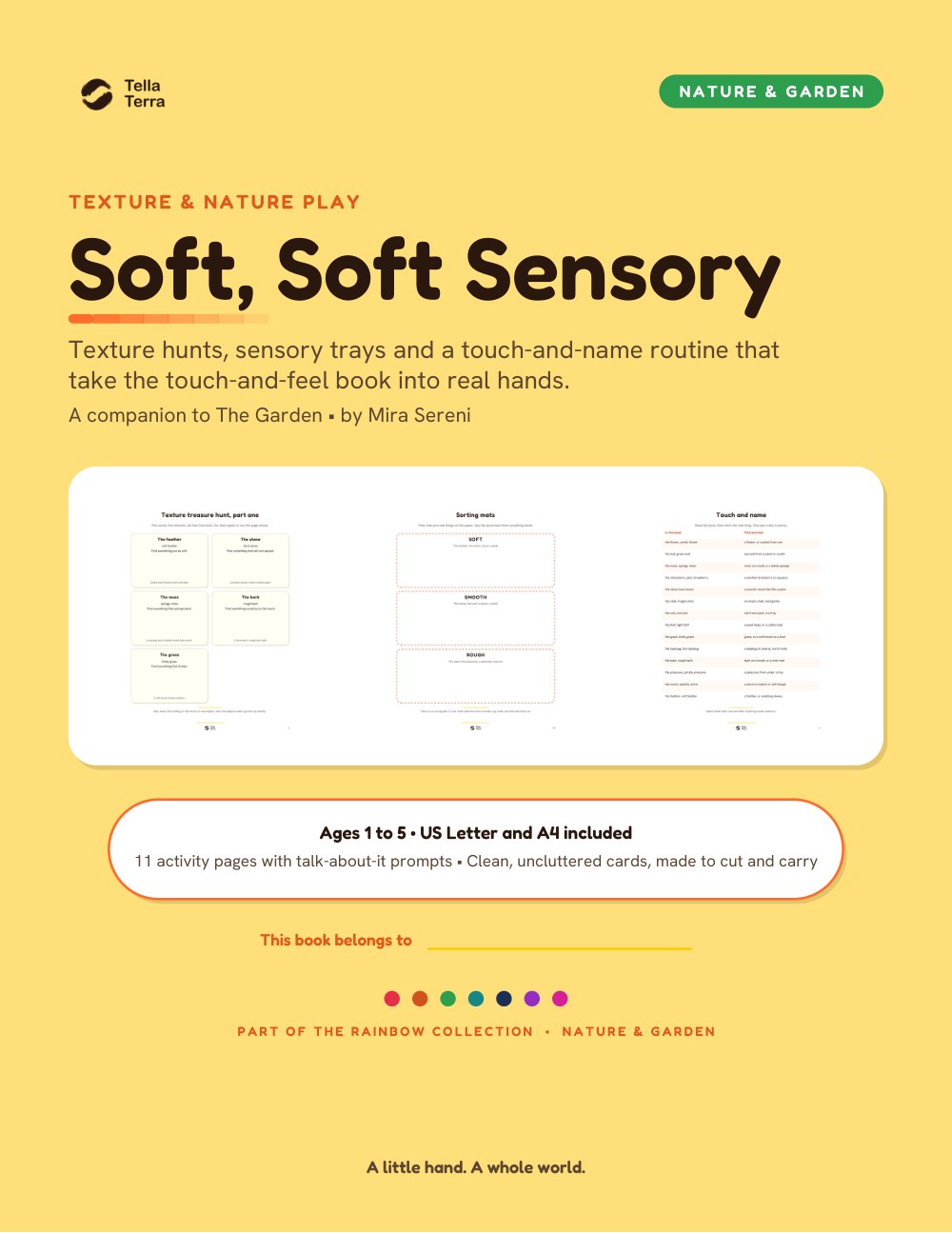 Cover of Soft, Soft Sensory, a Tella Terra: The Garden texture and nature play set