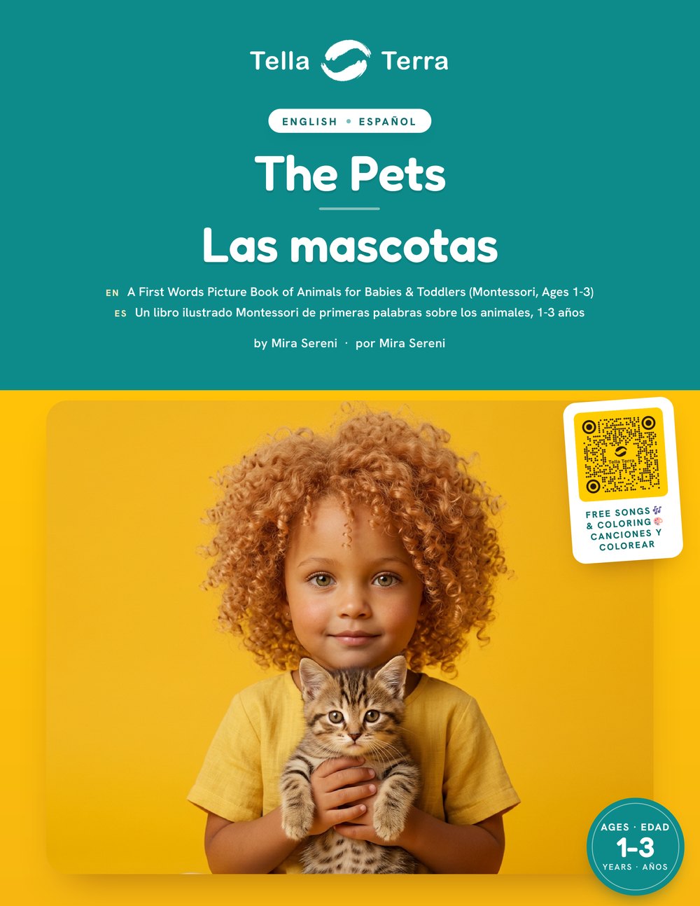 La portada de The Pets / Las mascotas, la edición bilingüe inglés-español de Tella Terra.